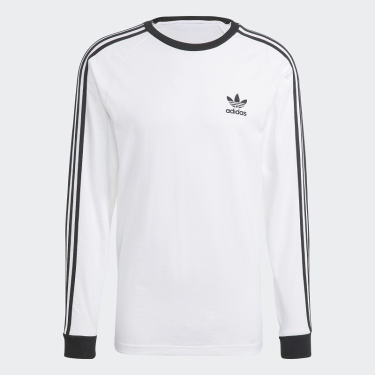 Blusa Adidas Adicolor Classics Branca Manga Longa Com As Três Listras