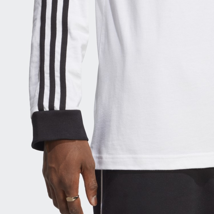 Blusa Adidas Adicolor Classics Branca Manga Longa Com As Três Listras