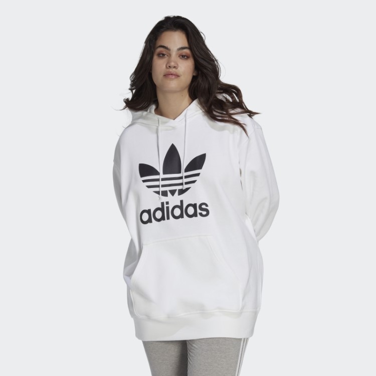 Moletom Com Capuz Trevo Branco (tamanho Grande) Adidas