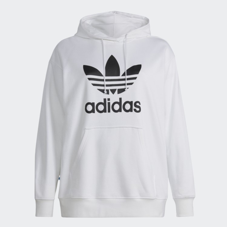 Moletom Com Capuz Trevo Branco (tamanho Grande) Adidas