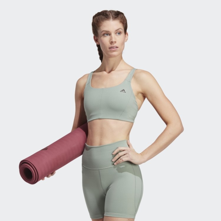 Sutiã De Suporte Médio Coreflow Verde Prateado Adidas