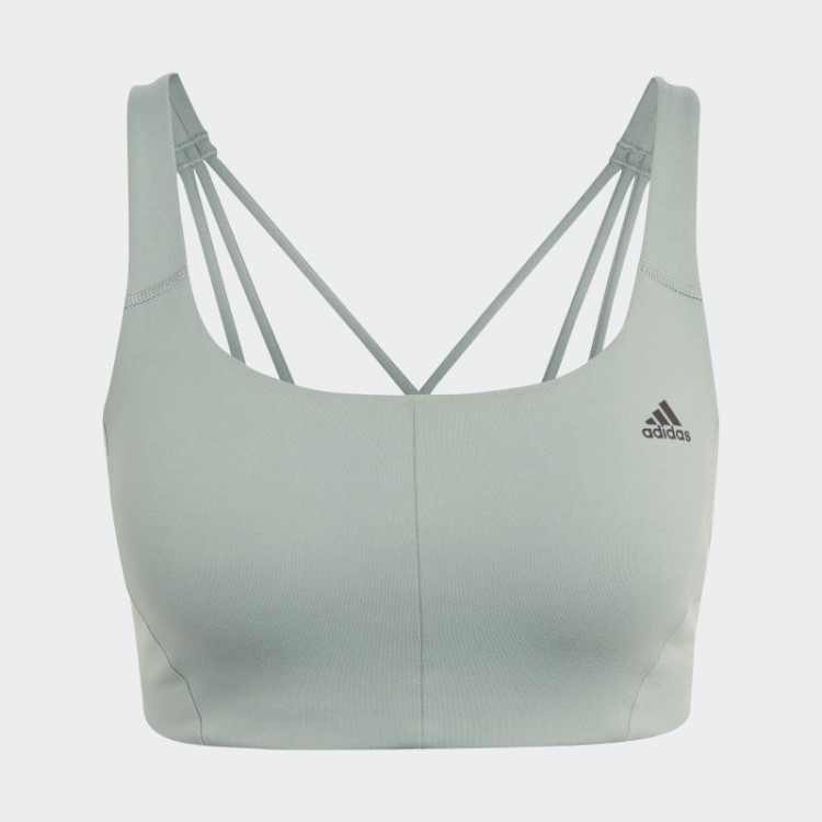 Sutiã De Suporte Médio Coreflow Verde Prateado Adidas