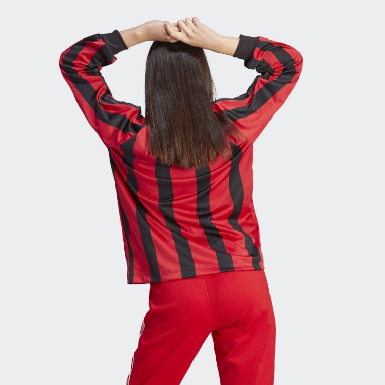 Camisa Jacquard De Manga Longa Adidas Escarlate