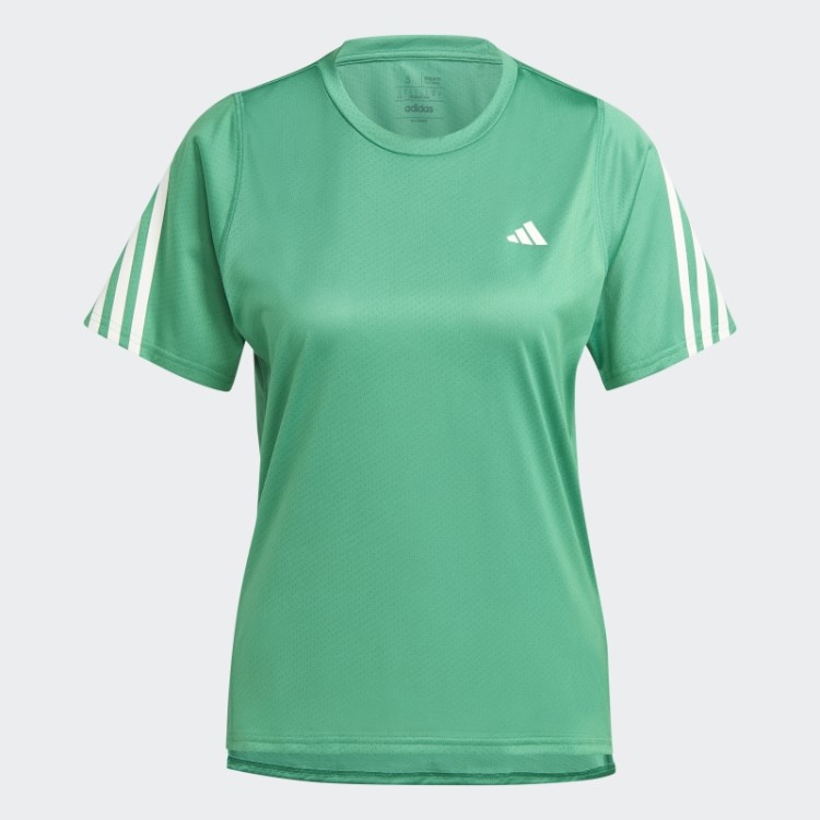 Run Icons T-shirt De Corrida De Baixo Carbono Com Três Listras Adidas Verde