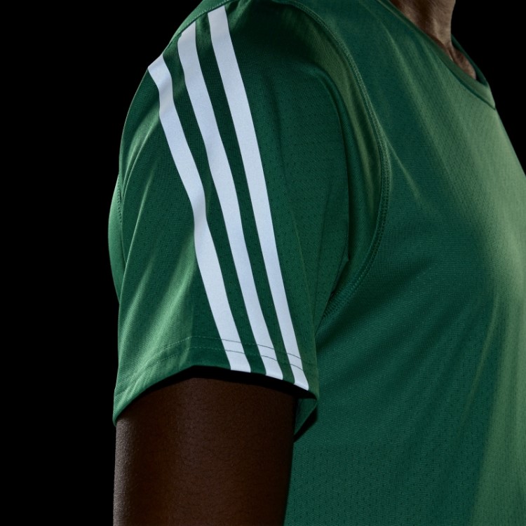Run Icons T-shirt De Corrida De Baixo Carbono Com Três Listras Adidas Verde