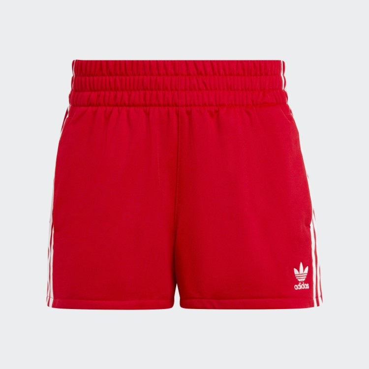 Bermuda Vermelha Com As Três Listras Adidas