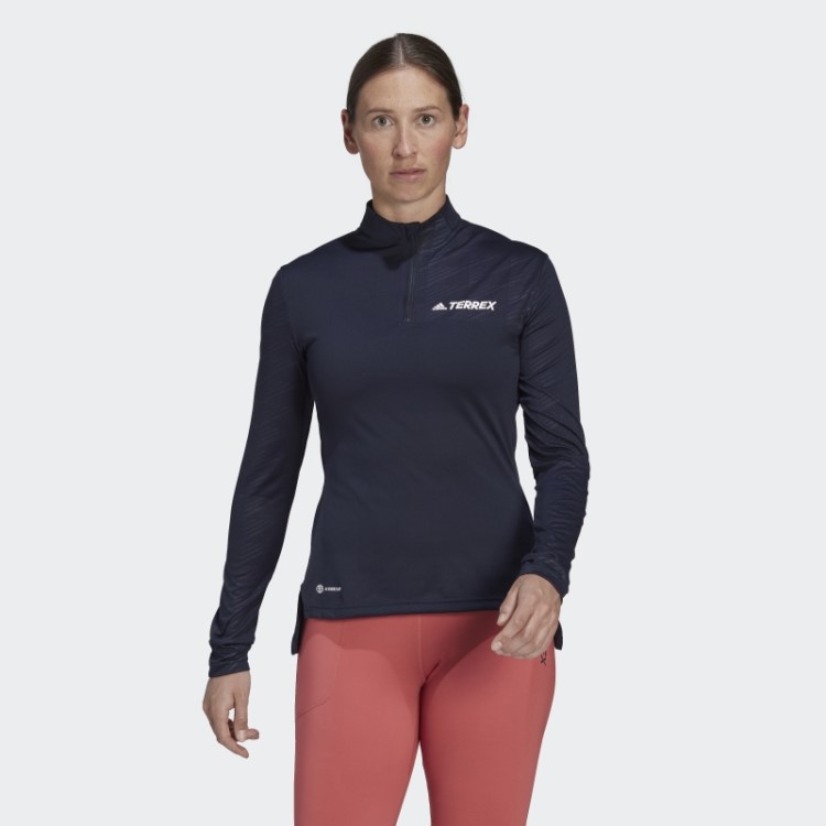 Camiseta Adidas Terrex Multi Com Meio Zíper Com Tinta