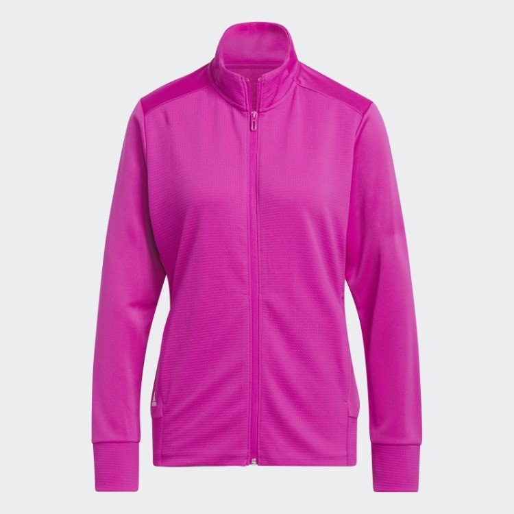 Jaqueta Adidas Texturizada Fúcsia Com Zíper Na Moda