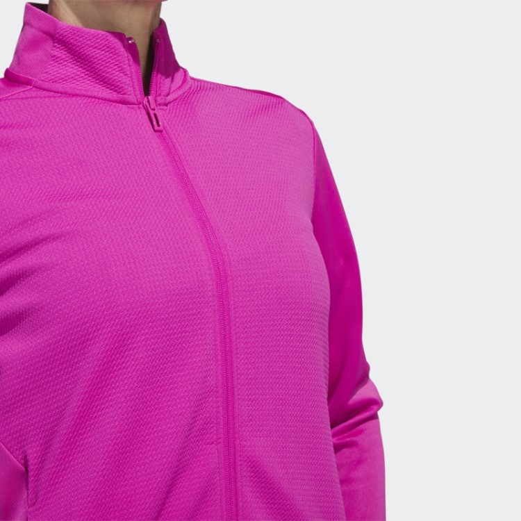 Jaqueta Texturizada Fúcsia Adidas Com Zíper