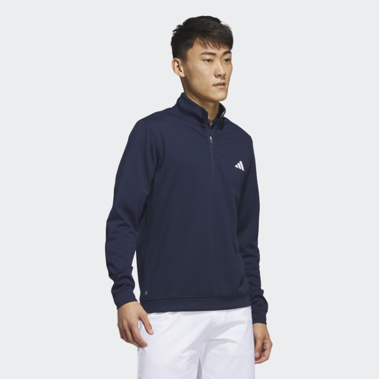 Moletom Azul Marinho Com Zíper 1/4 Elevado Adidas