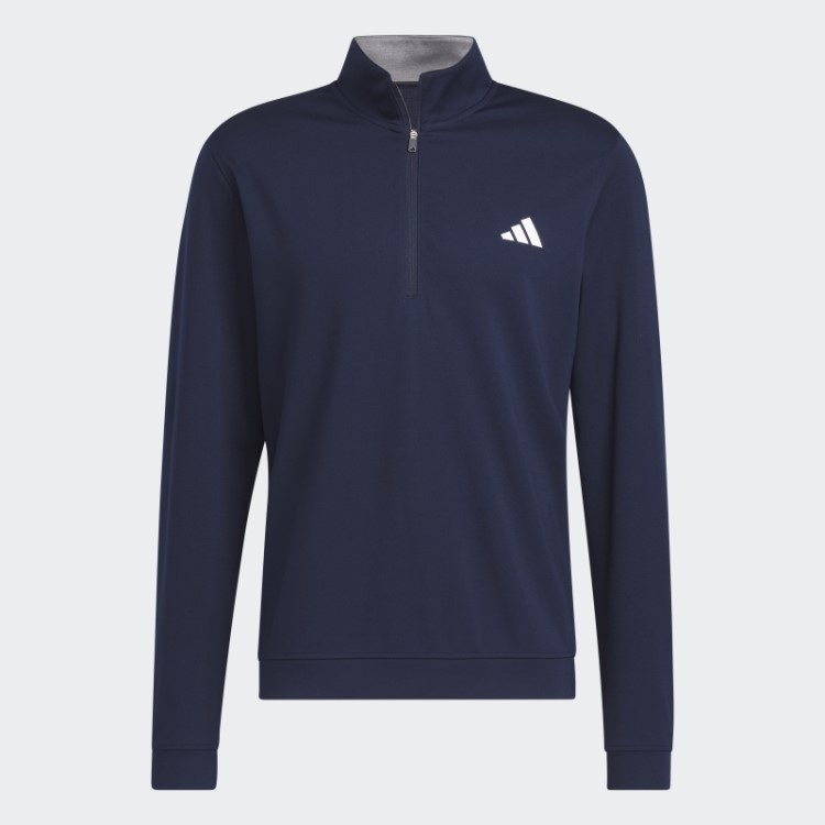 Moletom Azul Marinho Com Zíper 1/4 Elevado Adidas