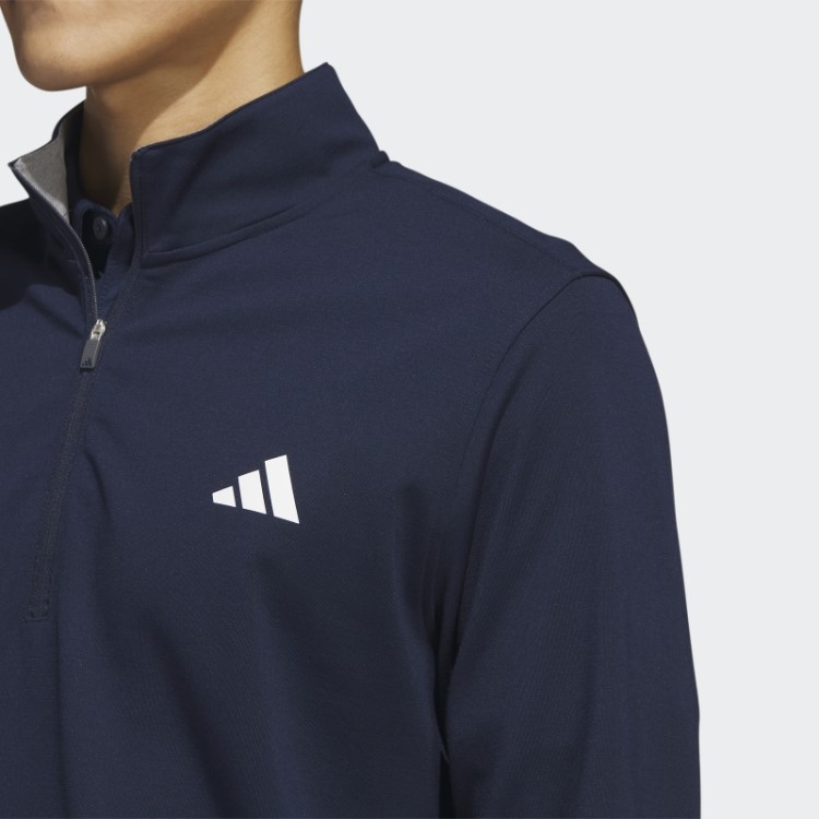 Moletom Azul Marinho Com Zíper 1/4 Elevado Adidas