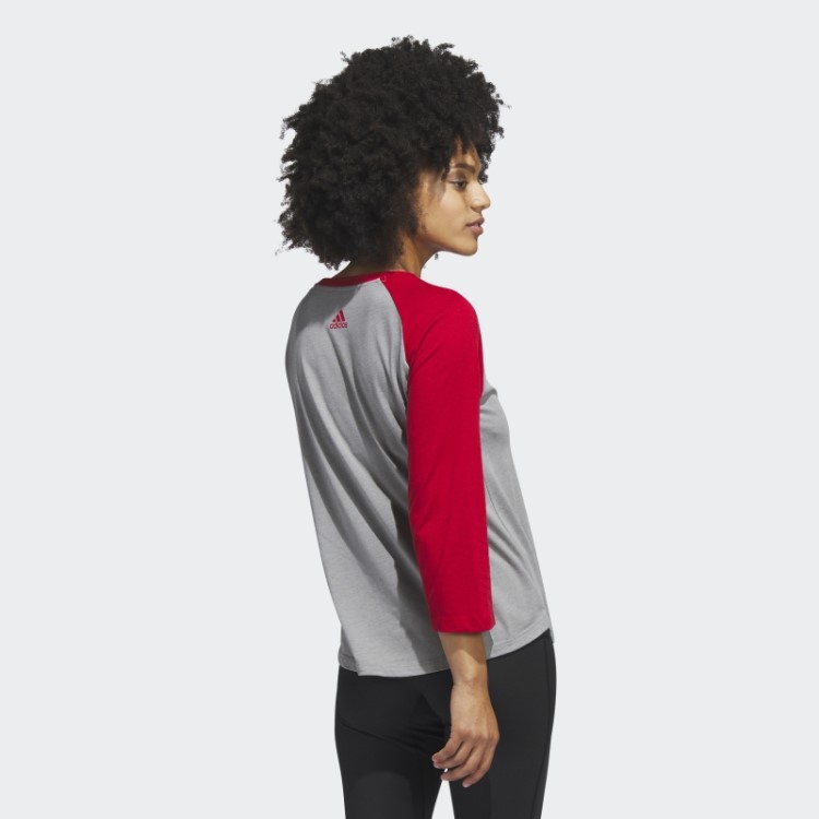 Camiseta De Beisebol Manga 3/4 Adidas Core Scarlet Knights