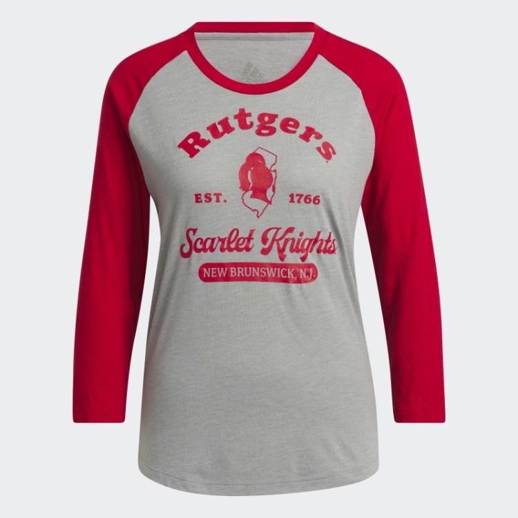 Camiseta De Beisebol Manga 3/4 Adidas Core Scarlet Knights