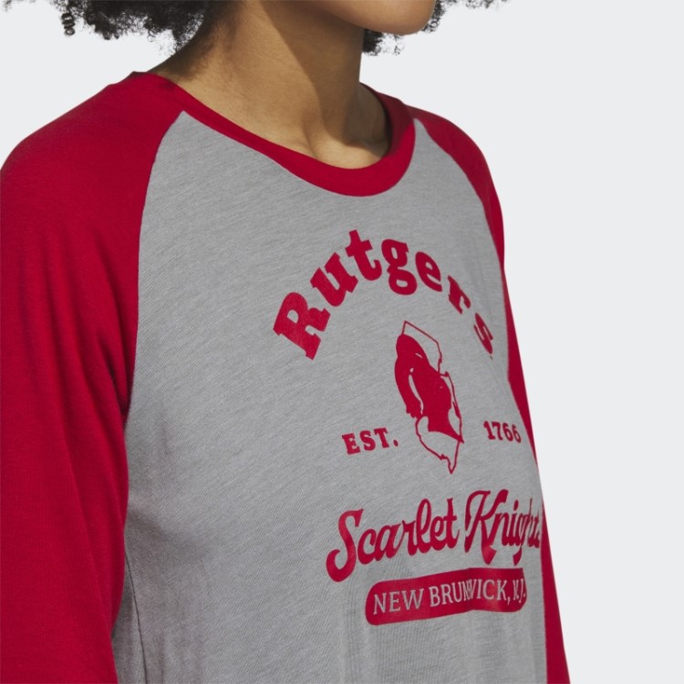 Camiseta De Beisebol Manga 3/4 Adidas Core Scarlet Knights