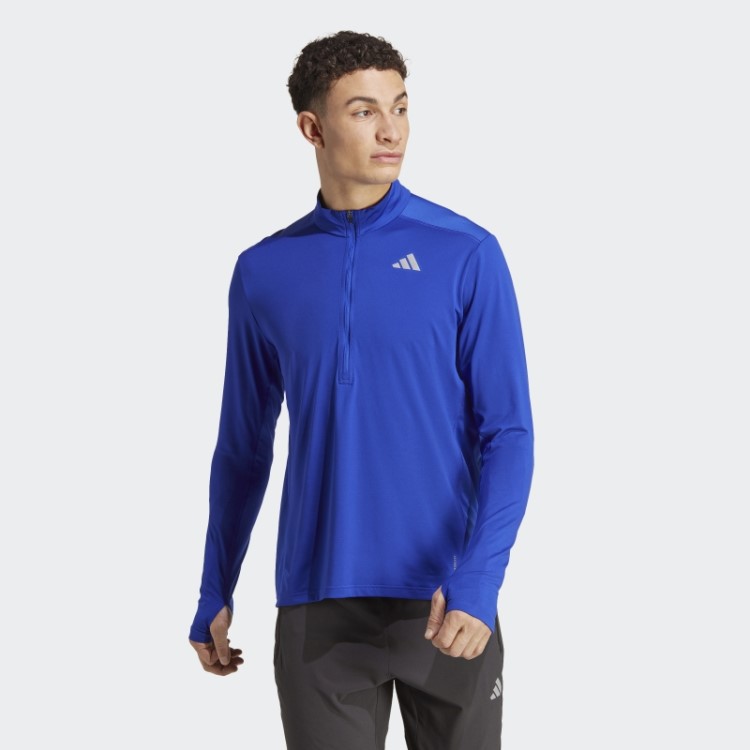 Camiseta Adidas Blue Own The Run 1/2 Zíper