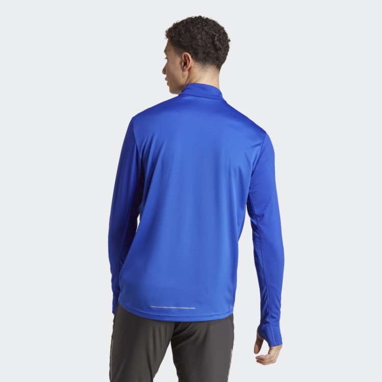Camiseta Adidas Blue Own The Run 1/2 Zíper