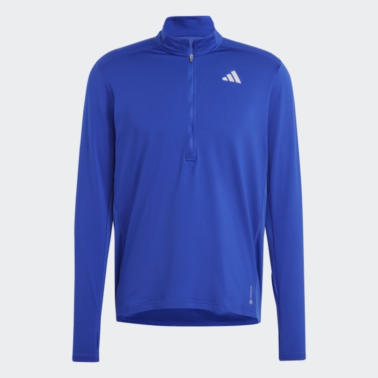 Camiseta Adidas Blue Own The Run 1/2 Zíper