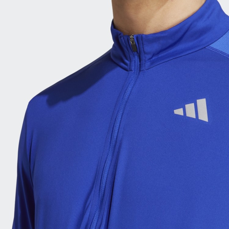Camiseta Adidas Blue Own The Run 1/2 Zíper