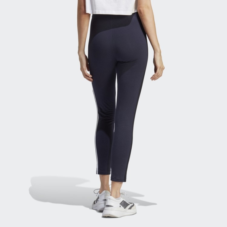 Leggings De Algodão De Cintura Alta Com Três Listras E Apliques De Flores Em Chenille Tinta Adidas