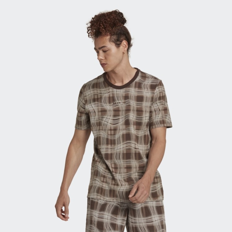 T-shirt De Manga Curta Com Estampado Castanho Giz Adidas