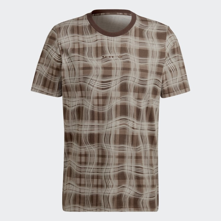 T-shirt De Manga Curta Com Estampado Castanho Giz Adidas