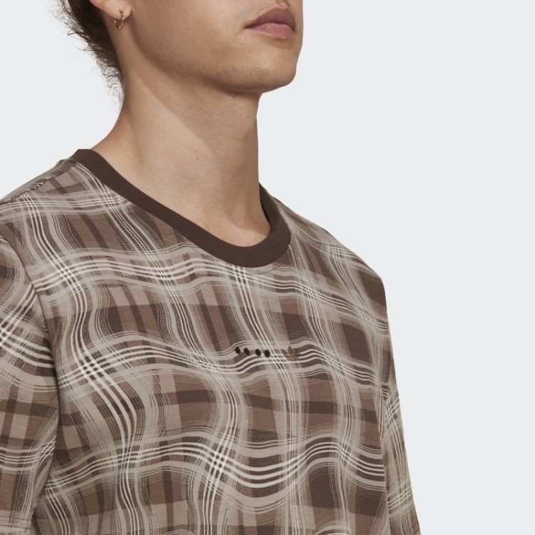 T-shirt De Manga Curta Com Estampado Castanho Giz Adidas