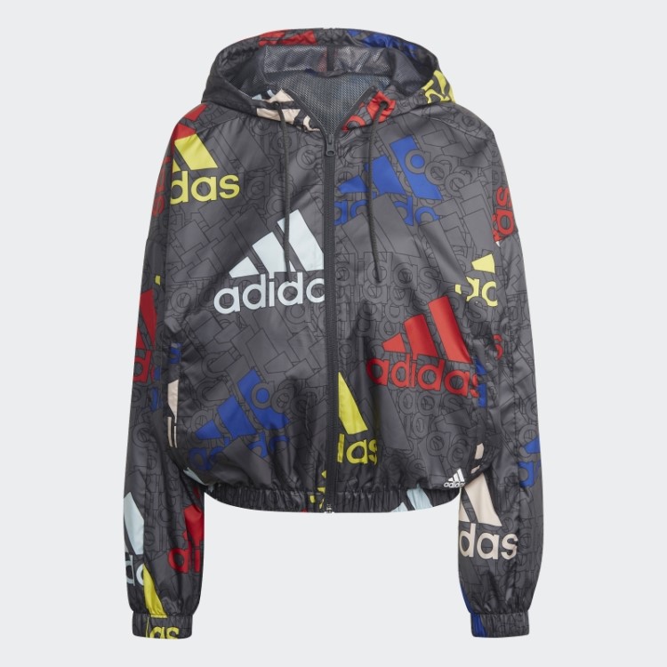 Jaqueta Corta-vento Adidas Essentials Multicolorida Com Logo Colorido
