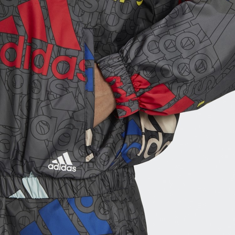Jaqueta Corta-vento Adidas Essentials Multicolorida Com Logo Colorido