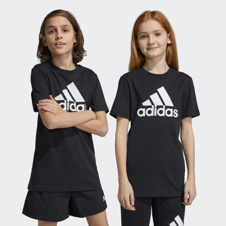 Essentials Big Logo Algodão Slim Tee Preto Adidas