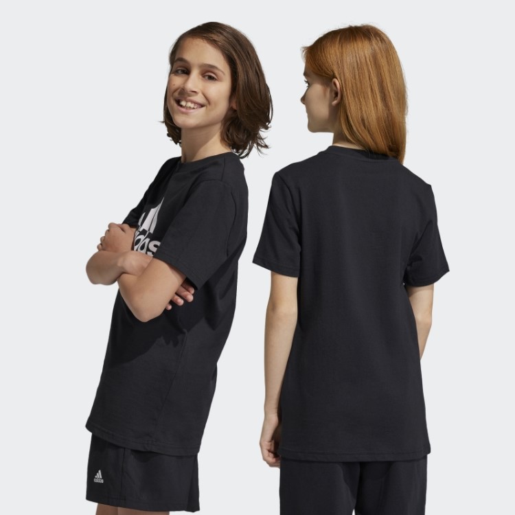 Essentials Big Logo Algodão Slim Tee Preto Adidas
