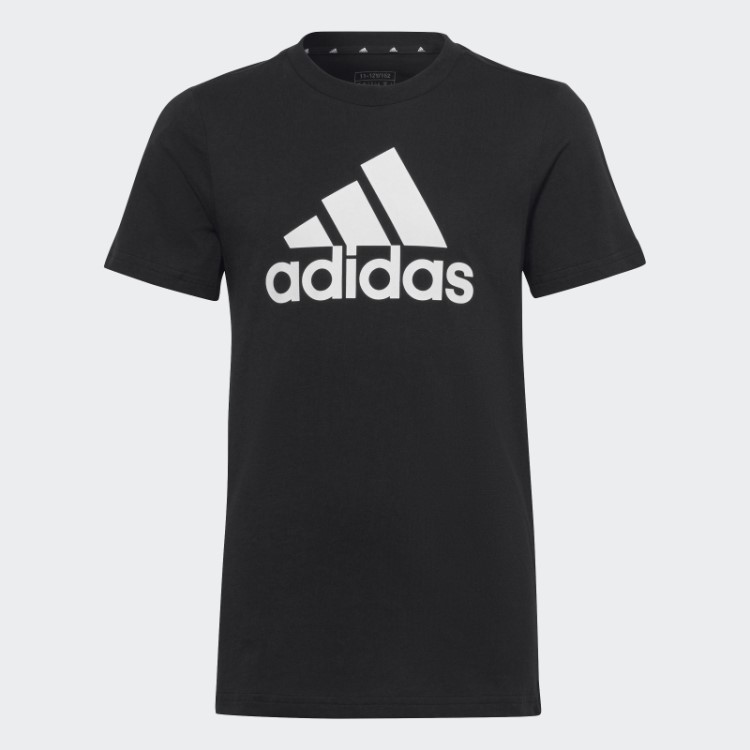Essentials Big Logo Algodão Slim Tee Preto Adidas