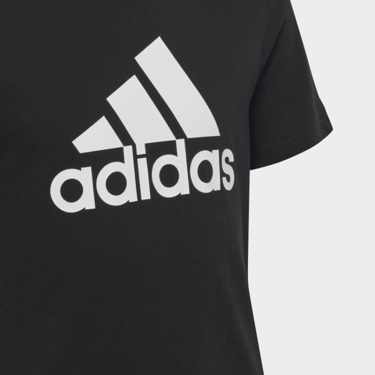 Essentials Big Logo Algodão Slim Tee Preto Adidas