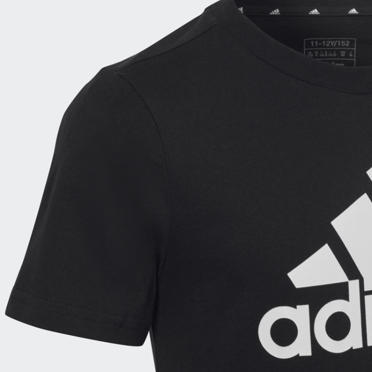 Camiseta Preta Adidas Essentials Big Logo Algodão Slim