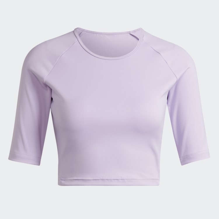 Camiseta De Treino Adidas Hyperglam Com Brilho Roxo
