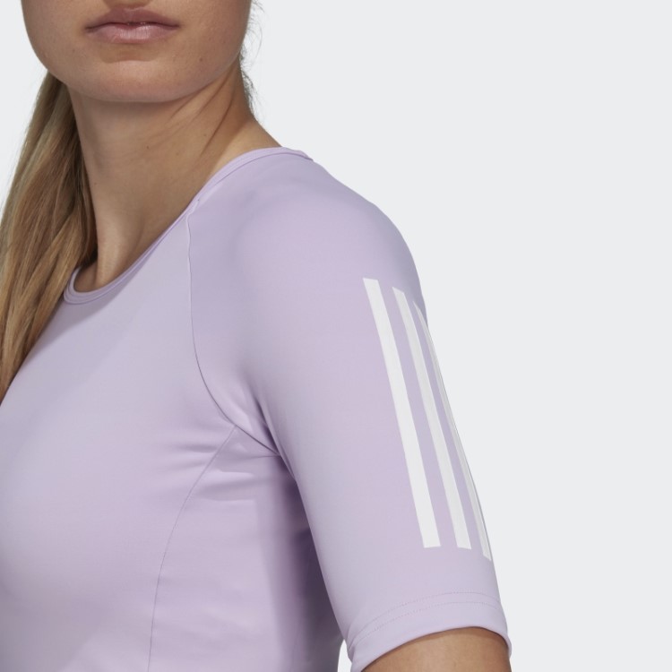 Camiseta De Treino Adidas Hyperglam Com Brilho Roxo