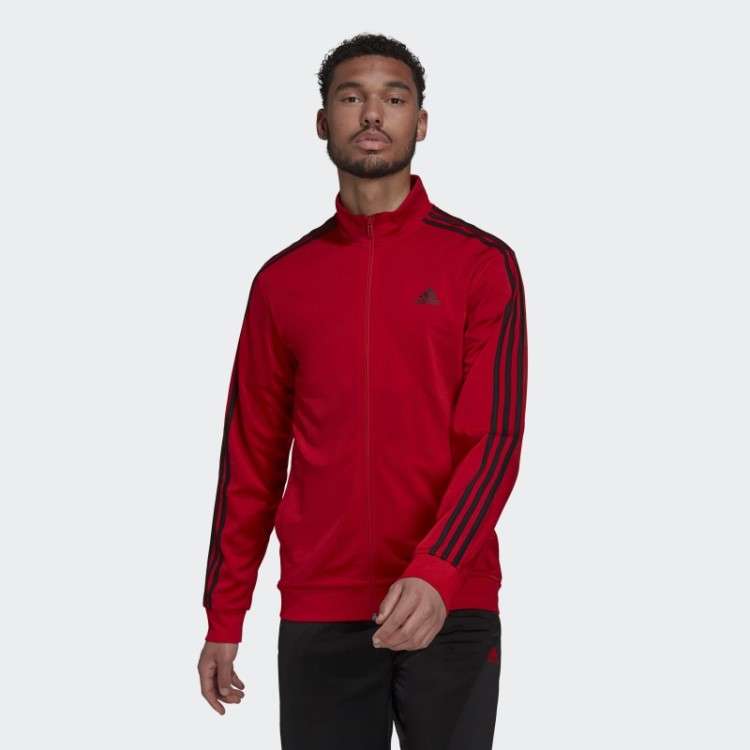 Essentials Warm Up Jaqueta Com As Três Listras Adidas Scarlet