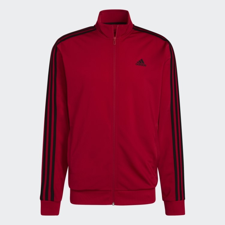 Essentials Warm Up Jaqueta Com As Três Listras Adidas Scarlet