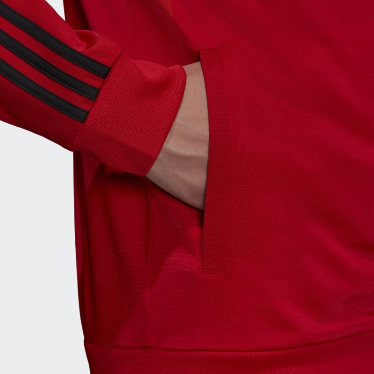 Essentials Warm Up Jaqueta Com As Três Listras Adidas Scarlet