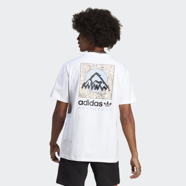 Camiseta Branca Adidas Adventure Mountain Back