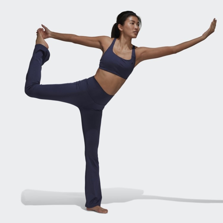 Leggings Alargadas Adidas Yoga Studio Azul Marinho Quentes