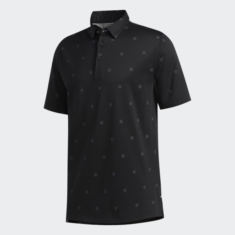 Adidas Camisa Polo Adipure Preta Com Estampa Gravada
