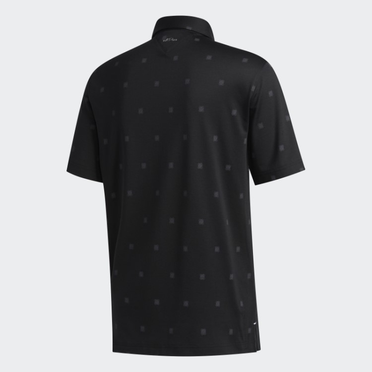 Adidas Camisa Polo Adipure Preta Com Estampa Gravada