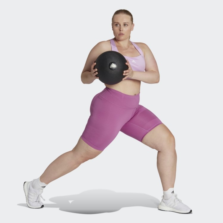 Leggings Curtas Lilás Adidas Optime Training Bike