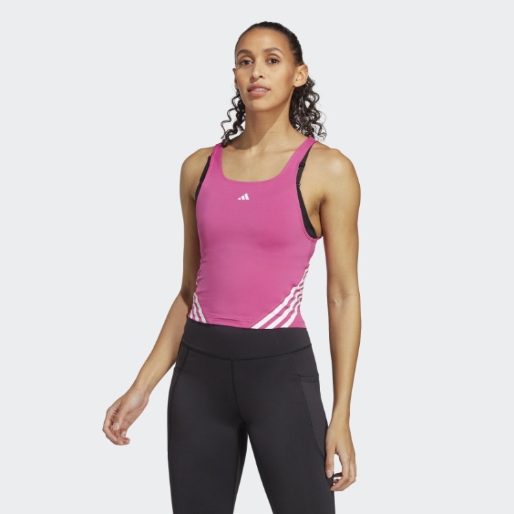 Regata Adidas Train Icons Com As Três Listras Fúcsia