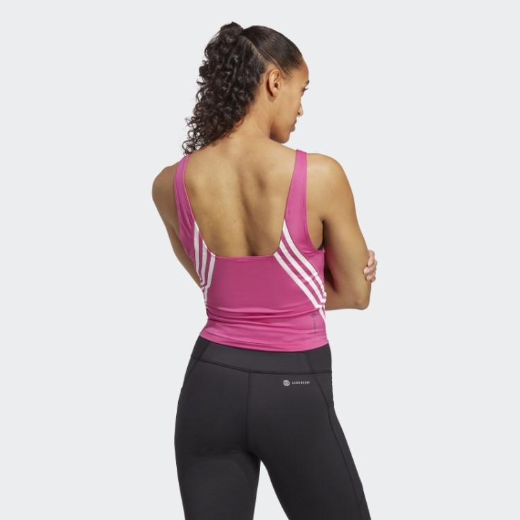 Regata Adidas Train Icons Com As Três Listras Fúcsia
