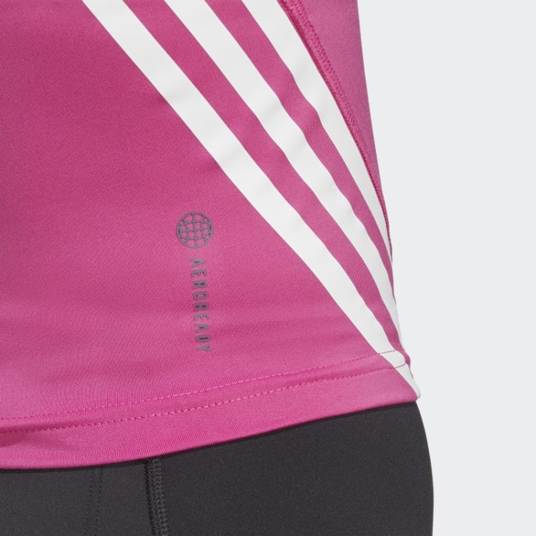 Regata Adidas Train Icons Com As Três Listras Fúcsia
