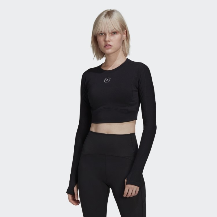 Adidas Preto Por Stella Mccartney Truestrength Manga Longa Cortada Quente