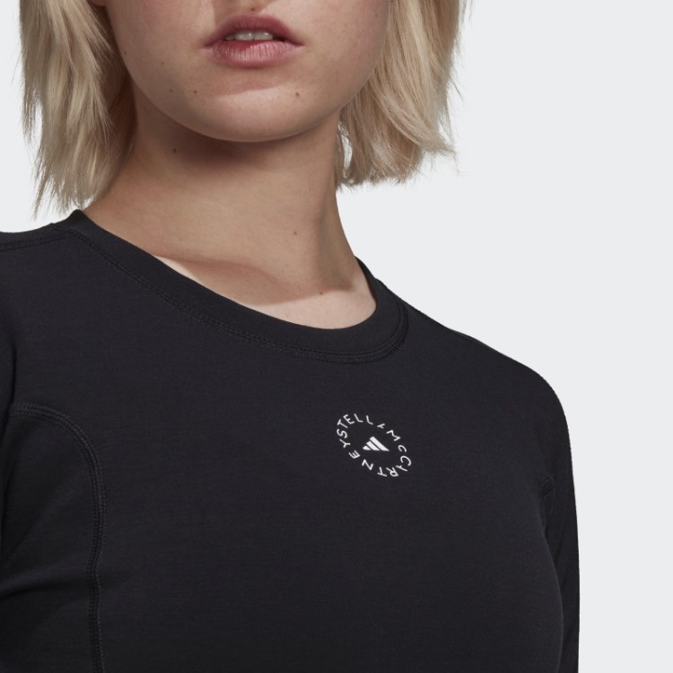 Adidas By Stella Mccartney Truestrength Manga Longa Cropped Moda Preto