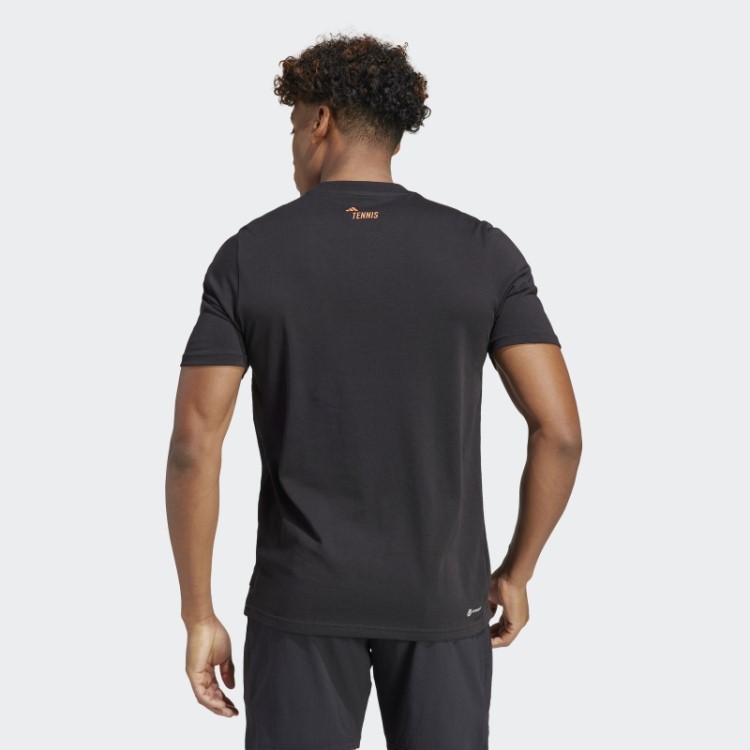 Camiseta Preta Adidas Aeroready Tennis Roland Garros Com Estampa
